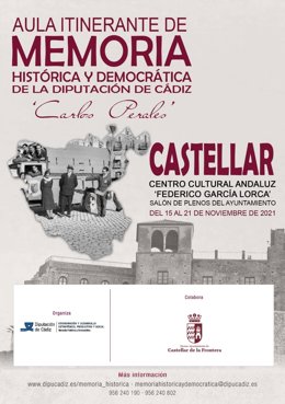 Cartel anunciador de la llegada del Aula de Memoria Histórica y Democrática a Castellar.