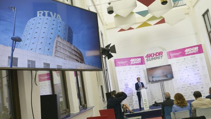 El director general de la RTVA, Juande Mellado, en la jornada inaugural de la VII '4K HDR Summit'
