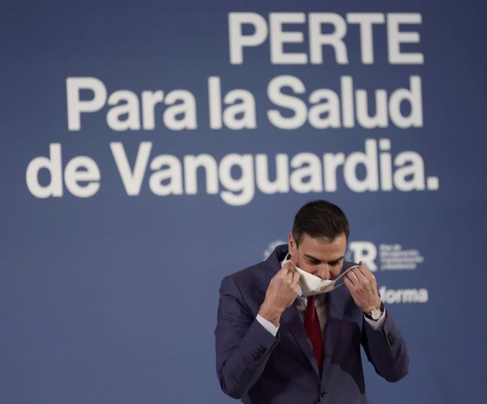 El presidente del Gobierno, Pedro Sánchez, en la presentación de los Proyectos Estratégicos para la Recuperación y Transformación Económica (PERTE) en la Medicina de Vanguardia, en el Instituto de Salud Carlos III, a 15 de noviembre de 2021, en Madrid.