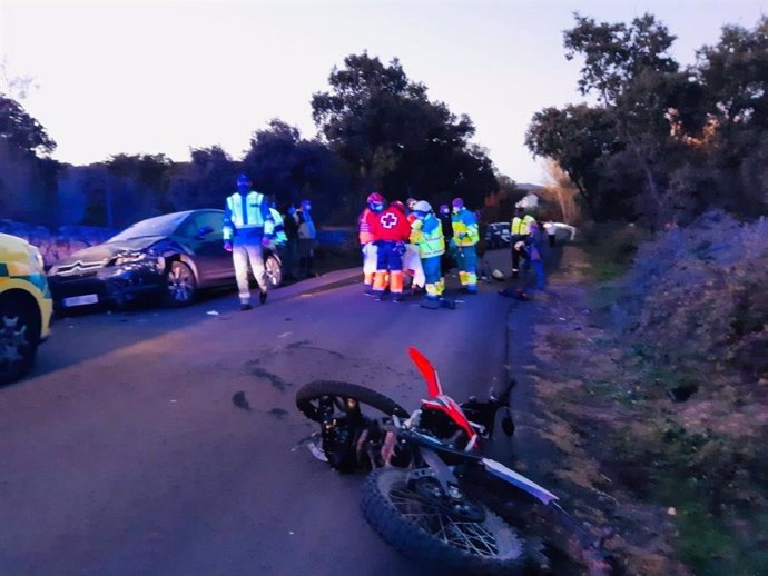 Accidente de motococlista en Colmenar de Arroyo