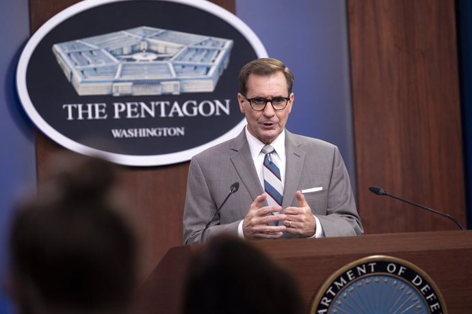 Archivo - 27 August 2021, US, Washington: Pentagon spokesman John Kirby speaks about the situation in Afghanistan during a briefing at the Pentagon. Photo: Lisa Ferdinando/Dod/Planet Pix via ZUMA Press Wire/dpa