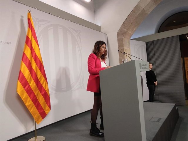 La portaveu del Govern, Patrícia Plaja, en la roda de premsa posterior al Consell Executiu