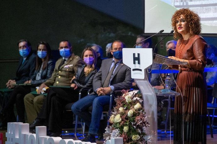 La presidenta de la Diputación Provincial de Huelva, María Eugenia Limón, en el acto del Día de la Provincia.