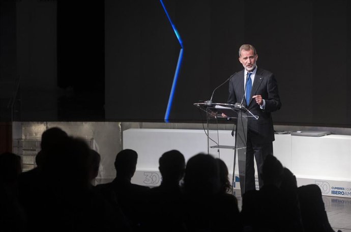 El Rey Felipe VI interviene en el acto en una imagen de archivo 