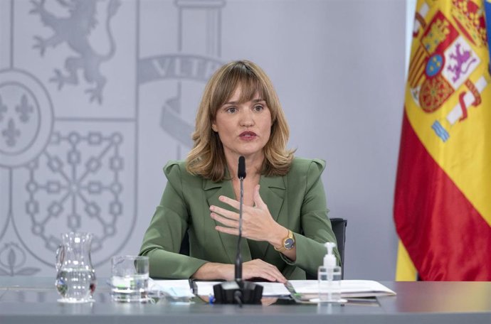 La ministra de Educación y Formación Profesional, Pilar Alegría, en una rueda de prensa posterior al Consejo de Ministros. 