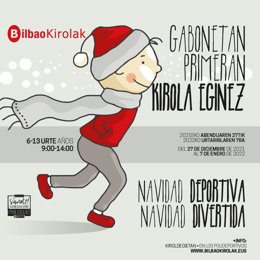 Cartel del programa Navidad Deportiva, Navidad Divertida del Ayuntamiento de Bilbao.