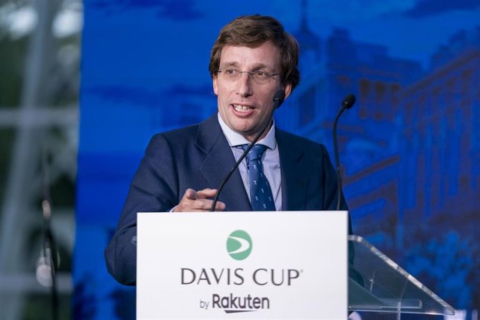 El alcalde de Madrid, José Luis Martínez-Almeida, interviene en la presentación de las Finales de la Copa Davis 2021