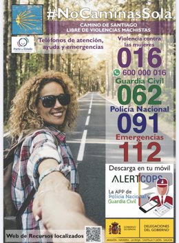 Archivo - Cartel de la campaña 'No caminas sola'.