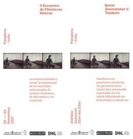 Portada en euskera y castellano del programa elaborado para los encuentros de filmotecas ibéricas.