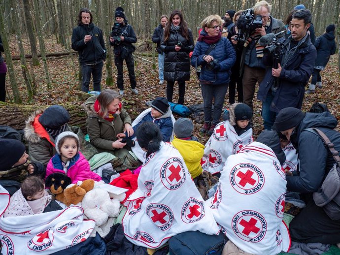 Migrantes llegados a Polonia desde Bielorrusia