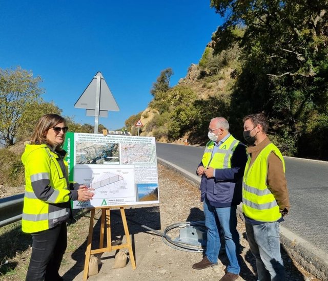 Visita a las obras en la A-319, a su paso por La Iruela