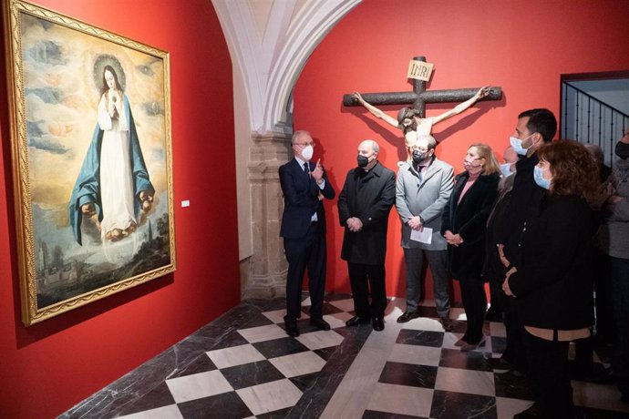 La consejera de Educación, Cultura y Deportes de C-LM, Rosa Ana Rodríguez, en la exposición 'Los Zurbaranes de Jadraque'