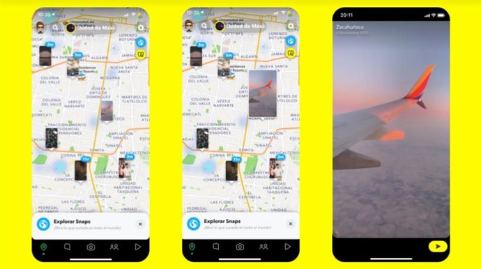 Capa explora del mapa de Snapchat