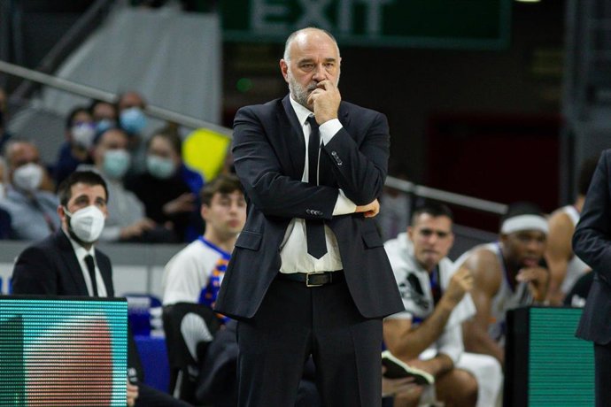 Pablo Laso durante un partido del Real Madrid 