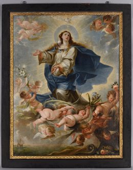 Lienzo restaurado de 'La Asunción de la Virgen de lo Cielos' entregado al Museo de San Francisco de Medina de Rioseco.