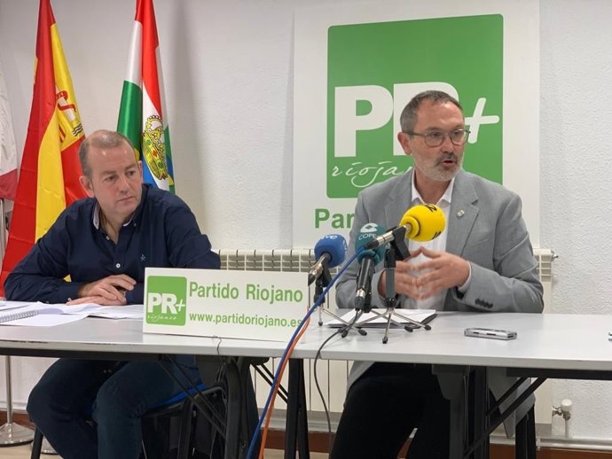 El presidente del Partido Riojano, Rubén Antoñanzas, y el concejal de Tricio, Oscar Martínez
