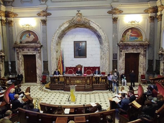 Imagen del pleno del Ayuntamiento de València.