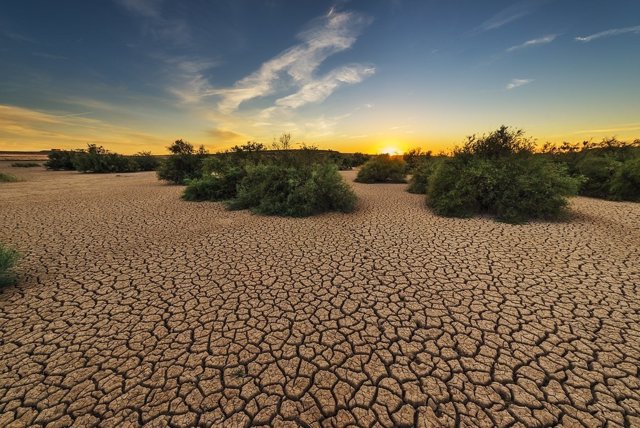 Suelo afectado por el calor y la sequía