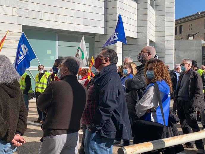 Protesta de funcionarios de prisiones de Lleida.