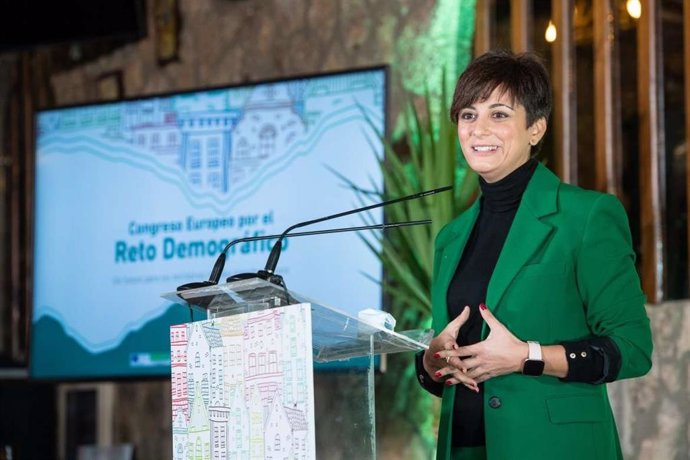 La ministra de Política Territorial y portavoz del Gobierno, Isabel Rodríguez, en el Congreso Europeo por el Reto Demográfico