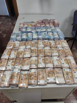 Dinero interceptado por la Guardia Civil de Ciudad Real en la A-4