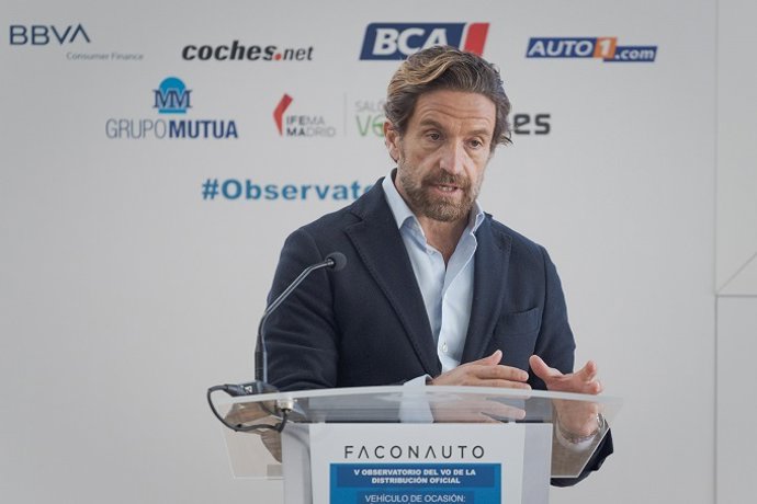 El presidente de Faconauto, Gerardo Pérez, en el V Observatorio del VO de la Distribución Oficial celebrado en Madrid este jueves