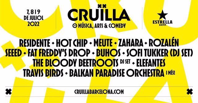 Cartell amb els primers noms del Festival Cruïlla 2022