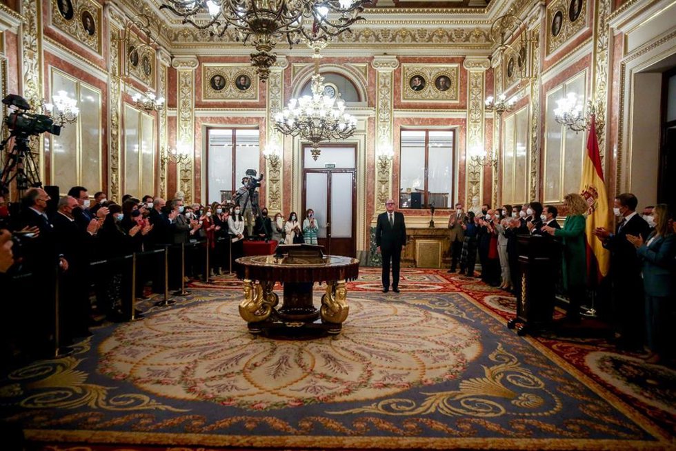El exministro socialista Ángel Gabilondo en el acto de toma de posesión para el cargo del Defensor del Pueblo, a 18 de noviembre de 2021, en Madrid, (España).