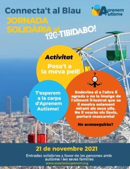 Cartell de la festa solidria sobre l'autisme en nens i adolescents del Tibidabo