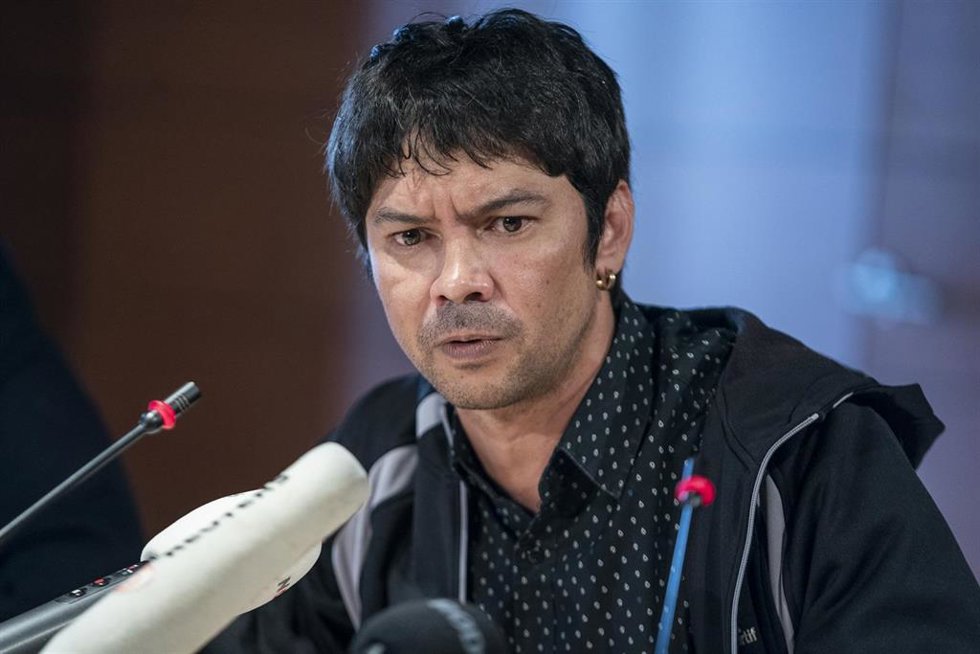 Yunior García Aguilera, impulsor del #15NCuba, comparece tras su llegada a Madrid en el Centro Cultural Galileo, a 18 de noviembre de 2021, en Madrid, (España). 