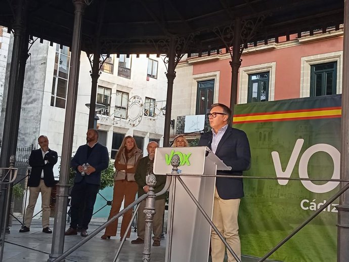 Manuel Gavira en el acto de Jerez de este jueves.