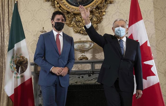 El primer ministro de Canadá, Justin Trudeau, y el presidente de México, Andrés Manuel López Obrador