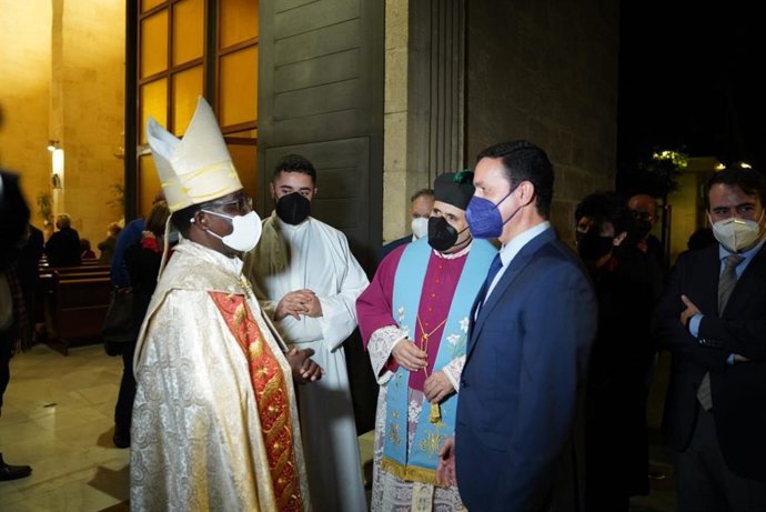 Javier Aureliano García, en el acto de encendido de las lámparas de San José