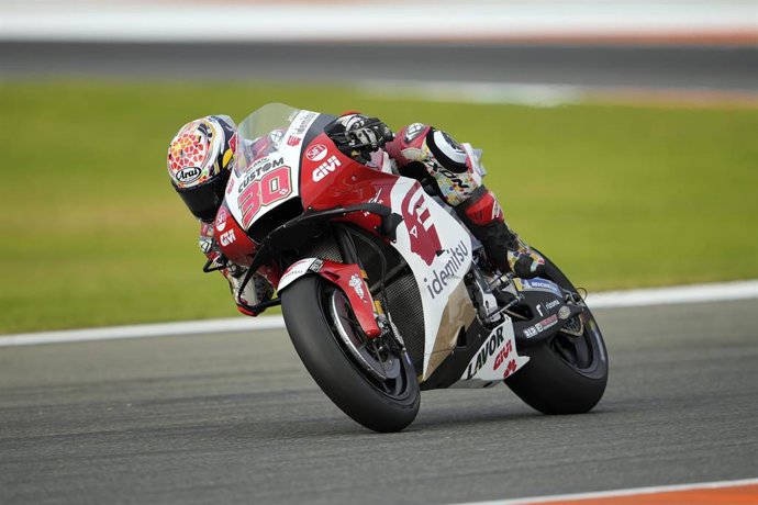Takaaki Nakagami durante un Gran Premio del Mundial de Motociclismo 2021