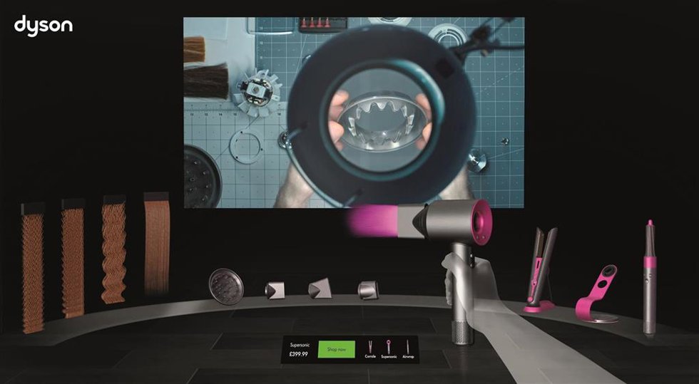 Demo de la tienda de realidad virtual de Dyson.