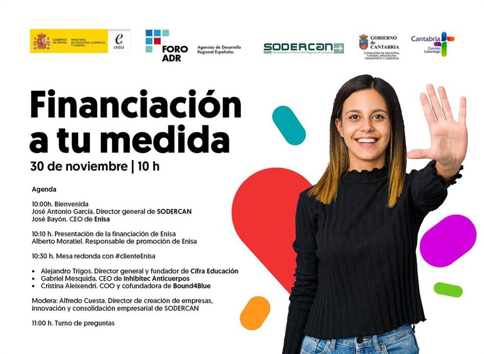 SODERCAN y ENISA organizan una jornada sobre líneas de financiación para emprendedores y pymes