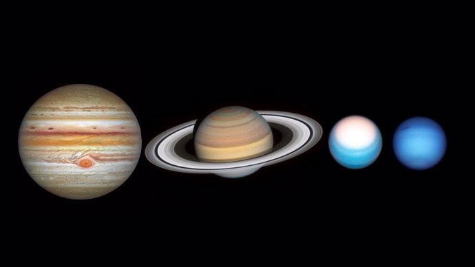 Imágenes tomadas este año de Jupiter, Saturno, Urano y  Neptuno con el telescopio Hubble