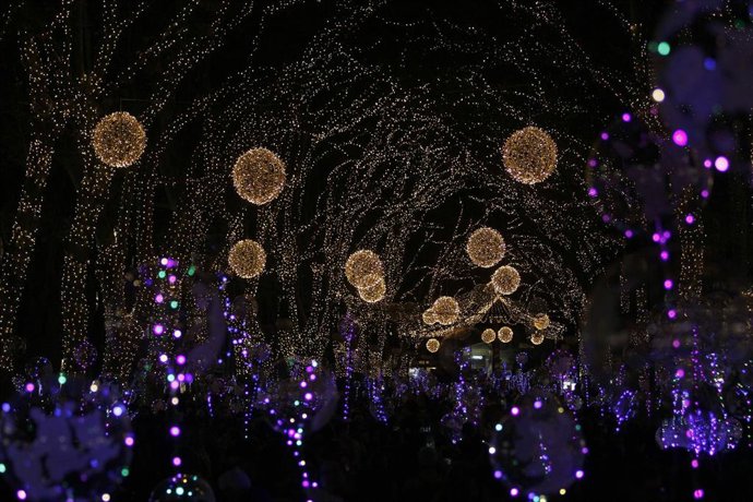 Archivo - Encendido oficial de las luces de Navidad en Mallorca.
