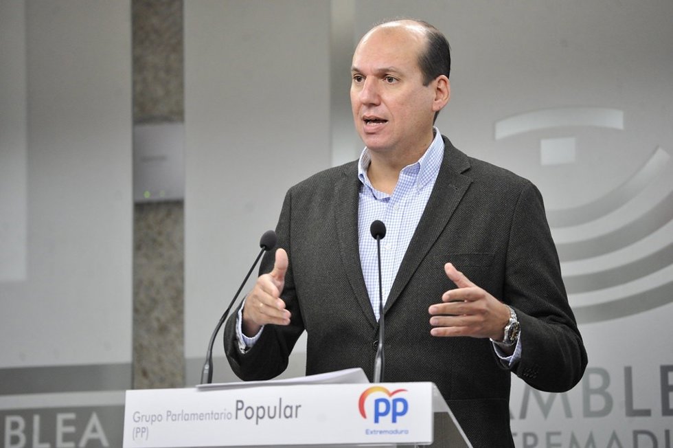 El portavoz adjunto del PP en la Asamblea, Luis Alfonso Hernández Carrón, en la presentación de las enmiendas de su grupo a los PGEx 2022