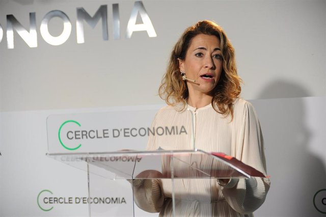 La ministra de Transportes, Movilidad y Agenda Urbana, Raquel Sánchez, este viernes en el Cercle d'Economia