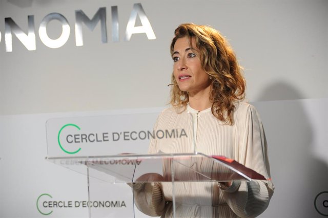 La ministra de Transports, Mobilitat i Agenda Urbana del Govern central, Raquel Sánchez, en la jornada del Cercle d'Economia