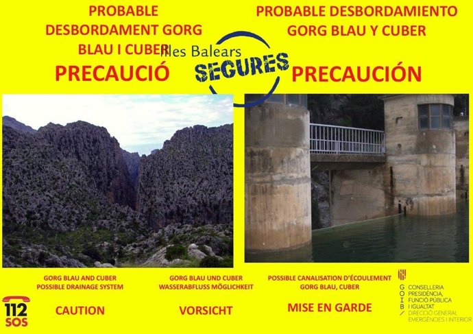 Aviso del 112 ante las posibles lluvias de este fin de semana.