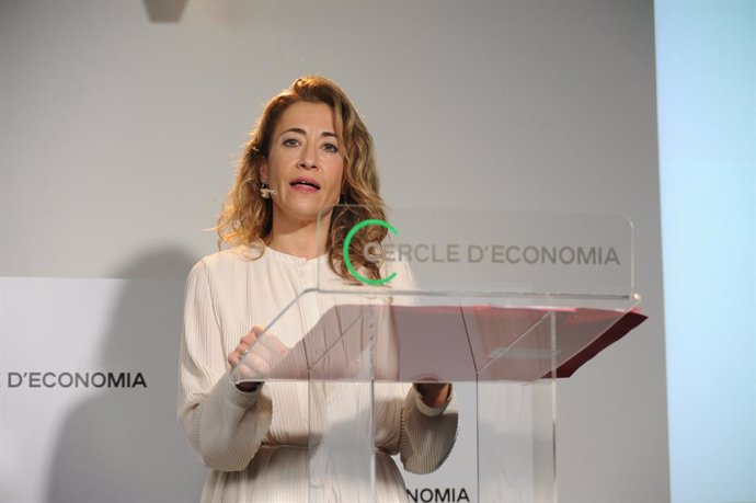 La ministra de Transports, Mobilitat i Agenda Urbana, Raquel Sánchez, en la jornada del Cercle d'Economia