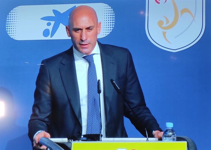 El presidente de la RFEF, Luis Rubiales, en un acto en Barcelona organizado por la FCF