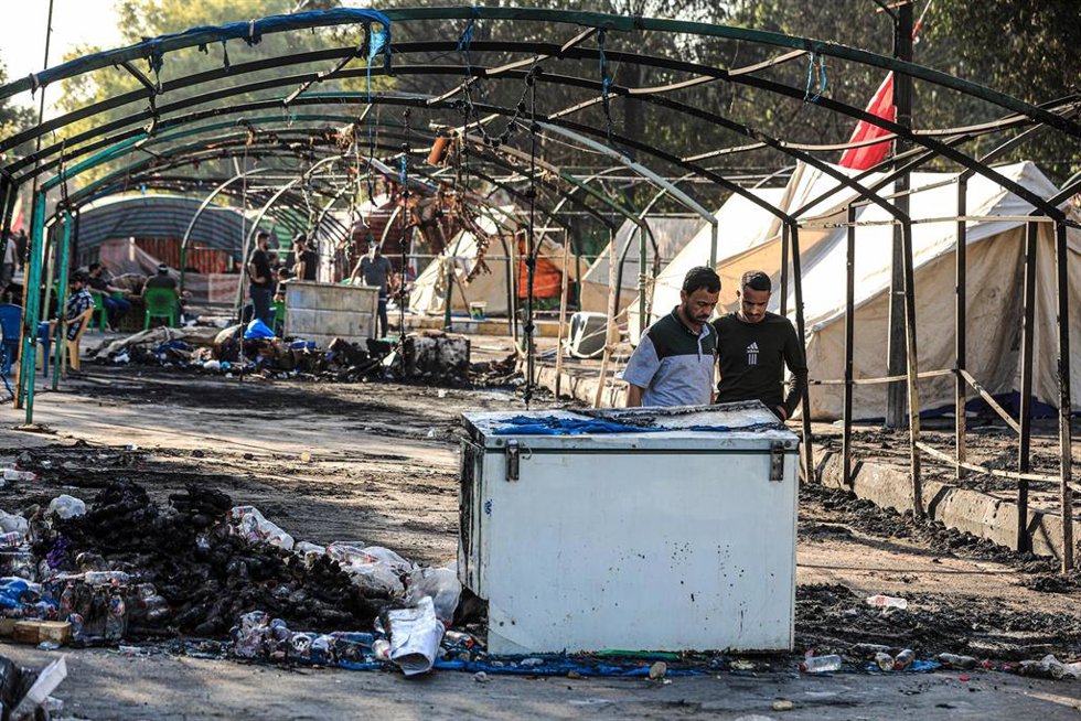Consecuencias de las protestas en las inmediaciones de la Zona Verde de Bagdad 
