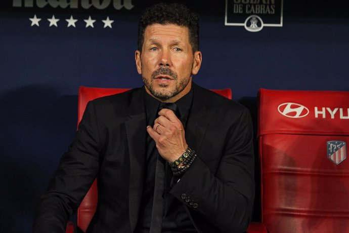 Diego Pablo Simeone, head coach of Atletico de Madrid looks on during La Liga football match played between Atletico de Madrid and Real Sociedad at Wanda Metropolitano stadium on October 24th, 2021 in Madrid, Spain.