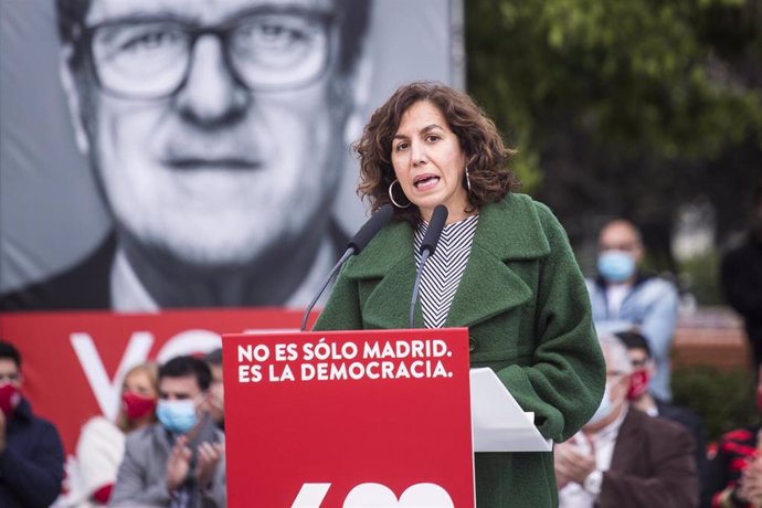 Archivo - Irene Lozano durante un acto de campaña del PSOE para las elecciones en Madrid