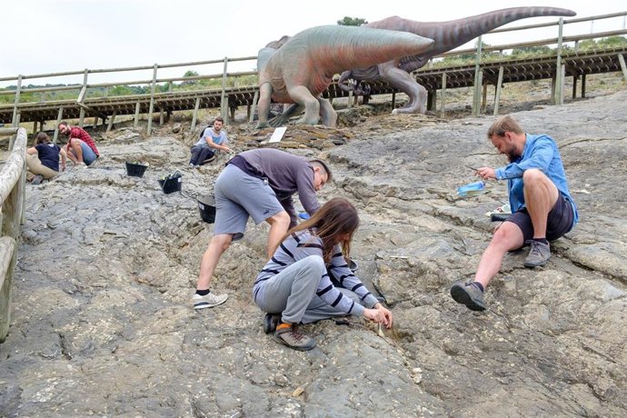 Archivo -    La Gota de Leche ha acogido este lunes el acto de clausura del Campo de Trabajo sobre 'Paleoicnología y restauración de huellas de dinosaurios' que ha desarrollado la Universidad de La Rioja en la localidad de Enciso