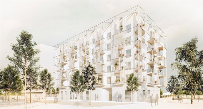 Recreación de una de las promociones de pisos que está en ejecución en Sant Feliu de Llobregat (Barcelona).