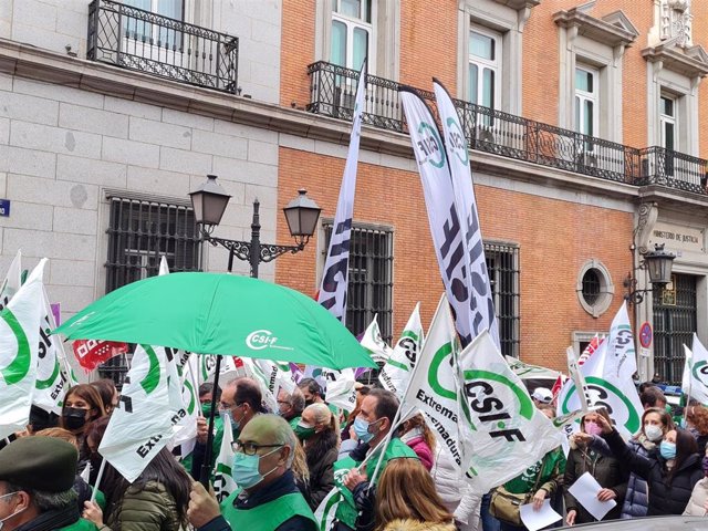 Manifestación de funcionarios de Justicia en Madrid.